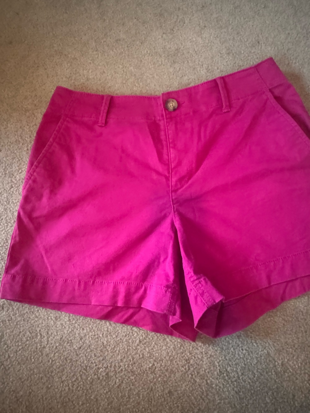LOFT High-Waist Bright Pink Cotton Shorts